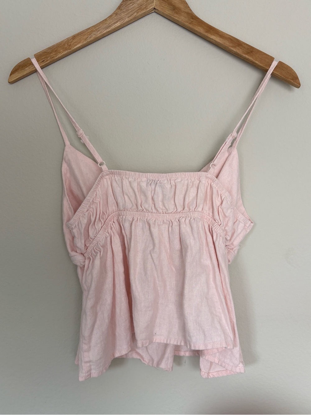 La Hearts Soft Blush Linen Pink Elastic Waist Cami - Picture 3 of 6